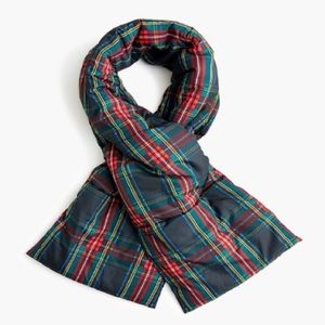 J.CREW Stewart Tartan Plaid Insulated Puffer Scarf